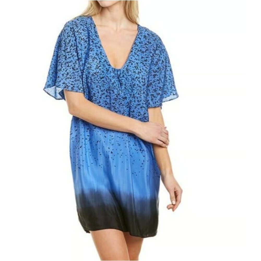 New St.‎ Roche Blue Avian Silk Flutter Sleeve Dress Set 4